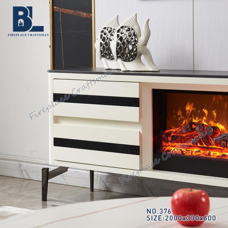 Simple Media Table Cabinet Indoor Furniture Electric Fireplace TV Stand with Insert for Home/Livingroom/Bedroom Decoration