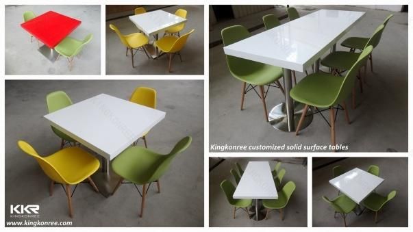 6 Seater Solid Surface Dining Furniture Restaurant Table and Chair