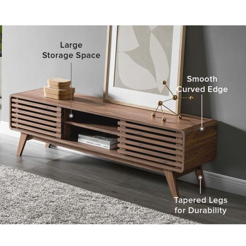 Media Console Wood TV Stand, 70 Inch, Walnut White Modern Cabinet TV Stand Furniture TV Stand Wooden TV Cabinet