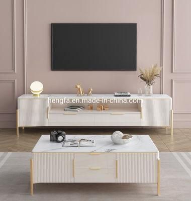 New Modern Model Coffee Table TV Cabinet Set Marble TV Stand