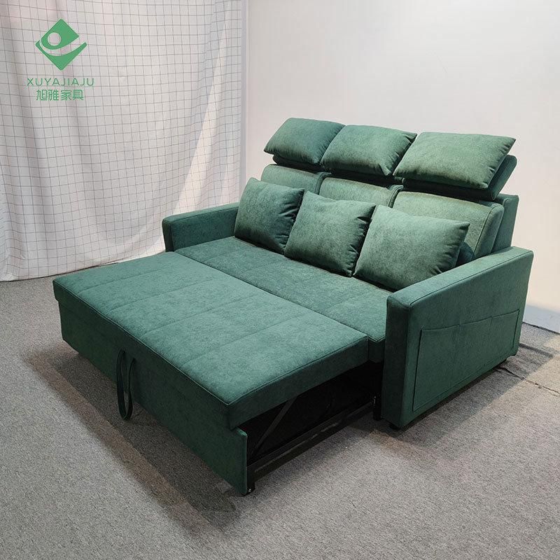 Double Pull out Slender Armrest Homeheld Tranformation Sofa Bed