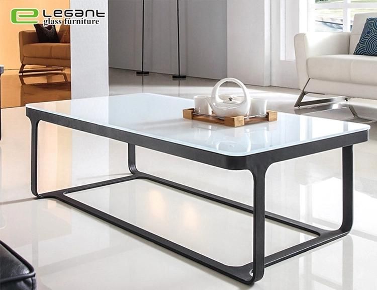 10mm Clear Tempered Glass Table with Black Painting