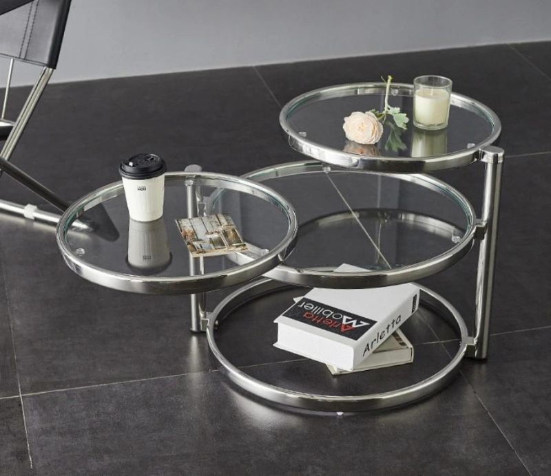 Nordic Small Apartment Light Luxury Creative Stainless Steel Coffee Table