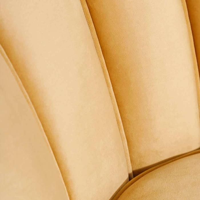 Contemporary Fabric Velvet Upholstery Yellow Sofa Couch Living Room Accent Sofa Chair