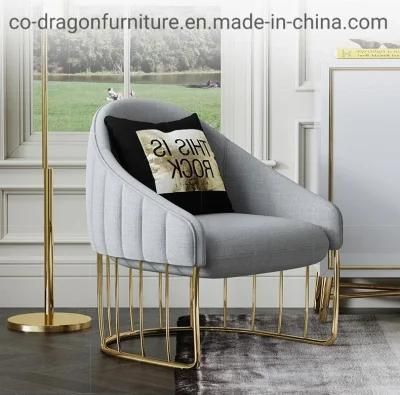 Fashion Luxury Home Furniture Steel Fabric Leisure Chair with Arm