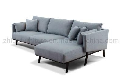 Hotel Apartment Villa Home Furniture Modern Living Room Metal Leg L Shape Corner Sectional Fabric Sofa