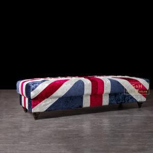 High Quality and Hot Sale UK Flag Fabric Ottoman