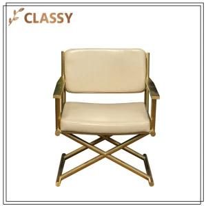 Cream Leather Office Modern Chair Living Room Armchair