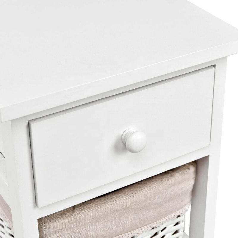 Factory Hot Selling Wooden Bedroom Bedside Table Nightstand Chest Cabinet