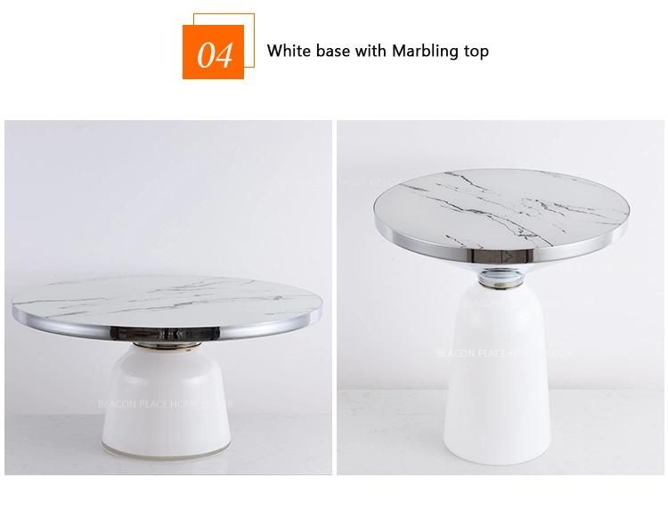 Modern Design Round Stainless Steel Handmade Glass Bell Coffee Table