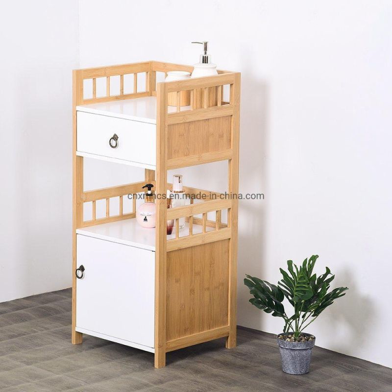 Livingroom Storage Cabinet with Doors, Shelves, Floor Bathroom Rack, Multifunctional Wooden Accent Cabinet, Bathroom Laundry Room Entryway Kitchen Pantry