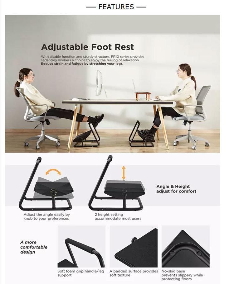 Office Ergonomic Design Steel Under Desk Support Adjustable Foot Rest