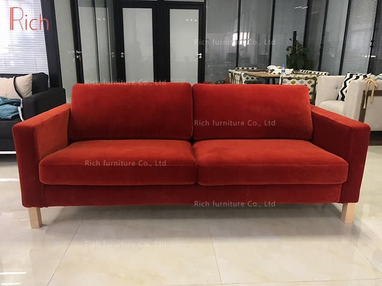 Hotel and Office Sofa Living Room Furniture Velvet Fabric Sofa