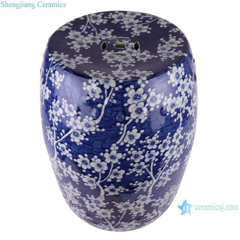 Jingdezhen Hand-Painted Plum Blossom Dark Blue Stool