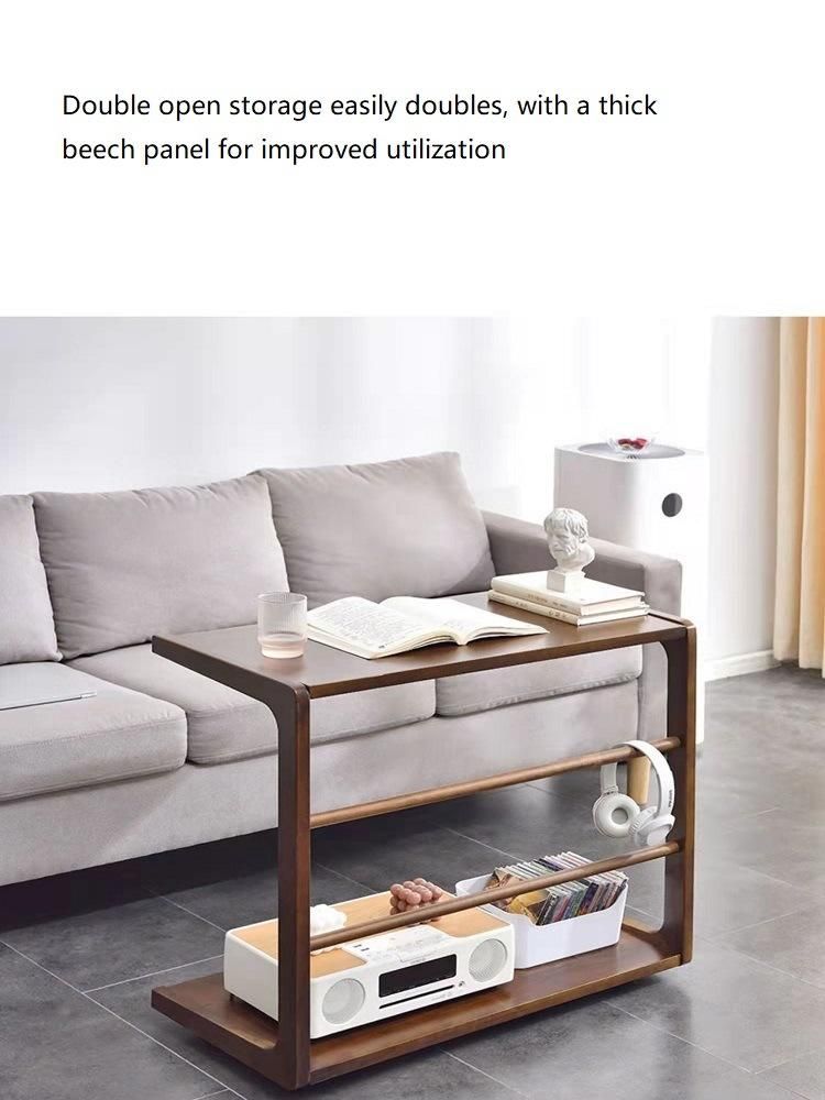 Factory Wholesale Modern Household Living Room Furniture Solid Wood Beech Sofa Side Table