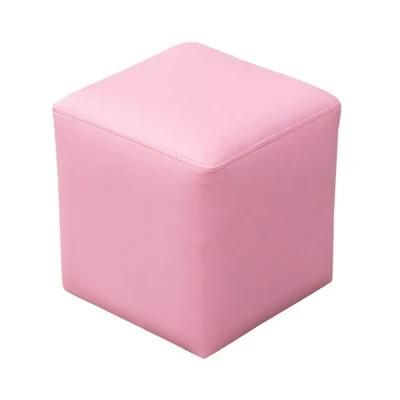 Pink Ottoman Stool Sofa Stool Otomano Leather Simple Design Tabouret Dining Area Nail Beauty Eyelash Pedicure Pedicure Stool