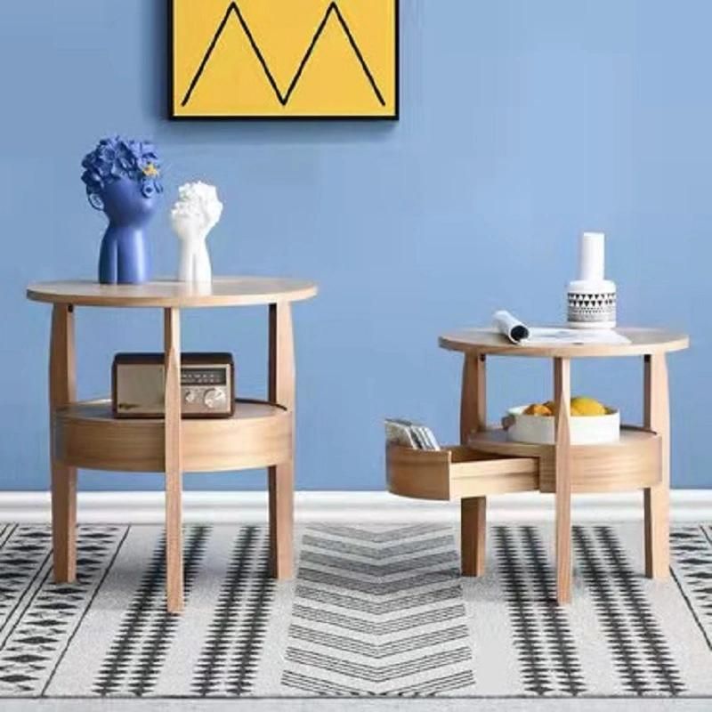 Modern Simple Household Living Room Furniture Light Luxury Solid Wood Side Table