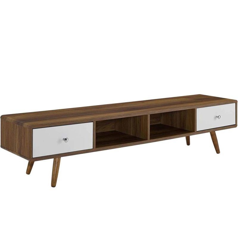 Media Console Wood TV Stand, 70 Inch, Walnut White Modern Cabinet TV Stand Furniture TV Stand Wooden TV Cabinet