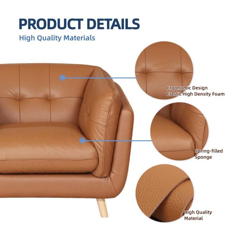 Healthtec New Design European Leather Couch Furnitire Living Room Sofa