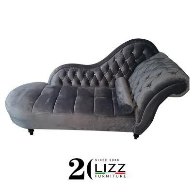 European Style Furniture Set Fabric / Leather Chesterfield Chaise