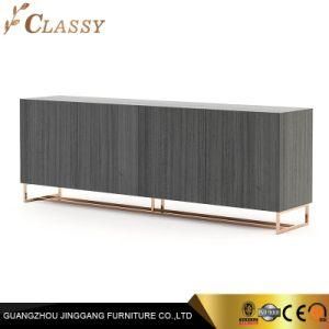 Luxury TV Stand with Black Golden Metal Frame