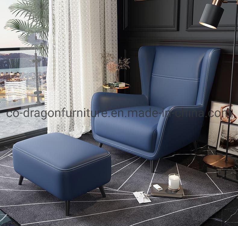 Luxury Home Furniture Metal Legs Leather Leisure Chair with Arm