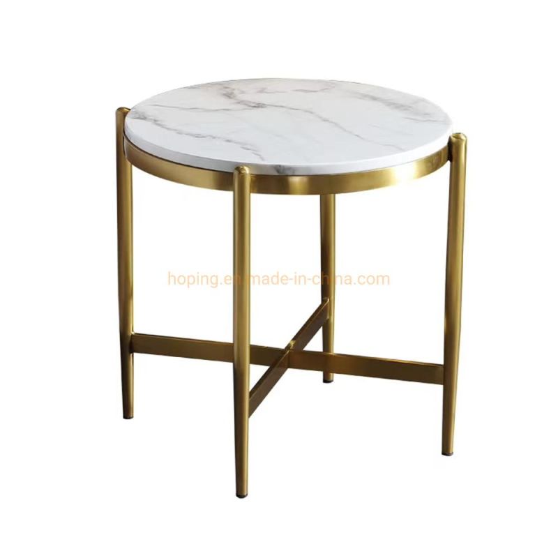 Dining Table Coffee Table Durable Modern Unique Shape Marble Top Half Round Center Table