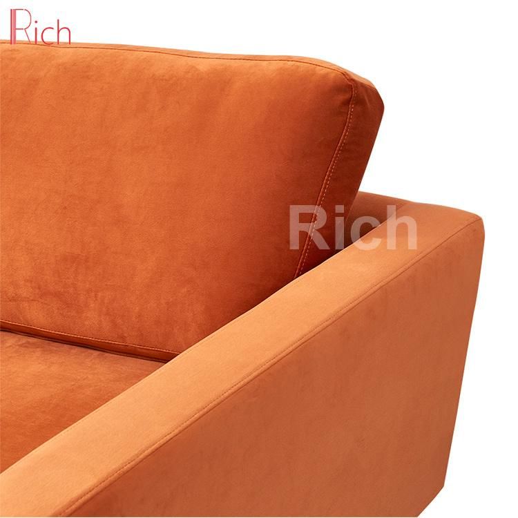 Living Room Furniture Orange Armchair Modern Velvet One Seater Sofa