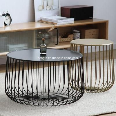 Custom Home Furniture Simple Combination Industrial Luxury Metal Coffee Table