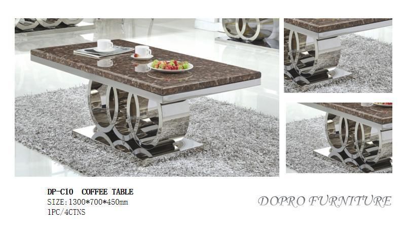 Entry Luxury Style Irregular Double-Layer Coffee Table