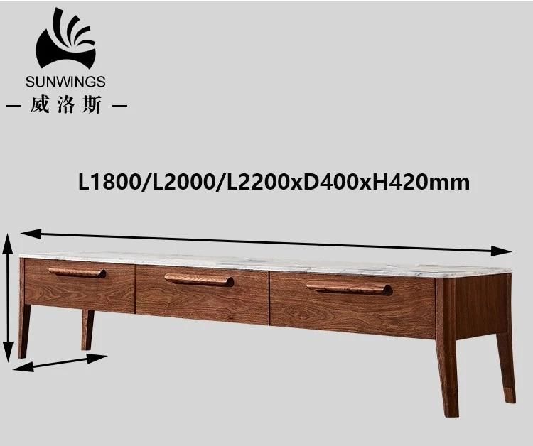 Nordic Living Room Furniture Wooden TV Table Marble TV Stand