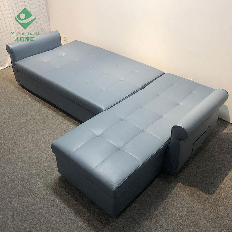 L Shape Sofa Set Custom Made Storage Adjustable Folding Sofa