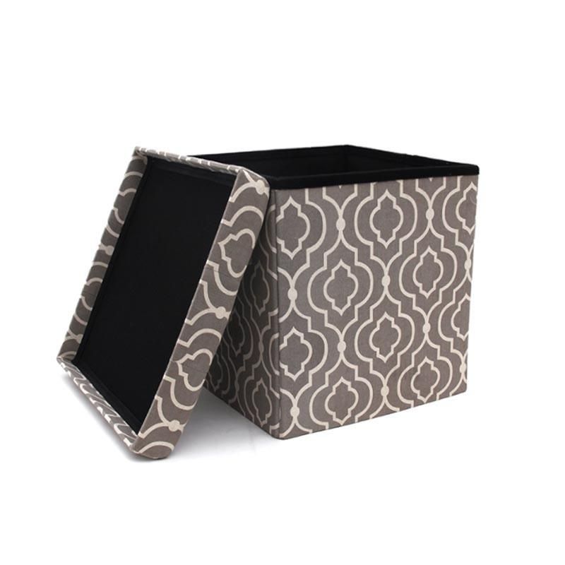 Custom Living Room Luxury Folding Storage Printing Ottoman