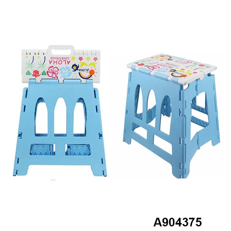 32 High Pattern Printed Plastic Folding Stool