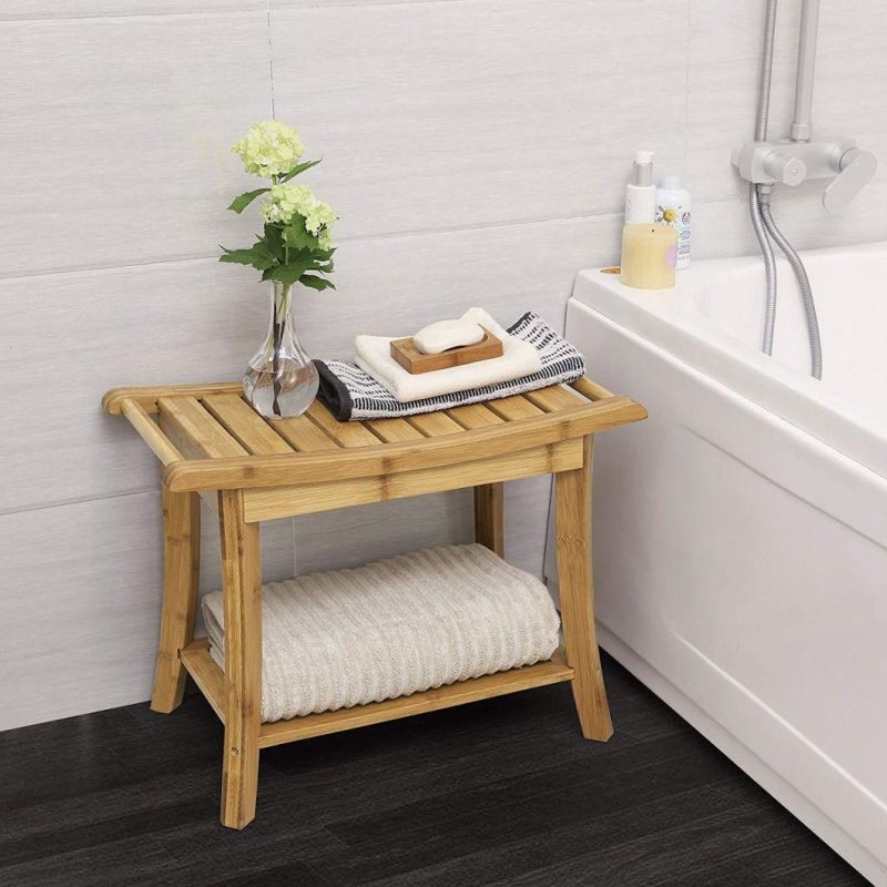 High End Beautiful Wooden Vanity Bathroom Shower Chair