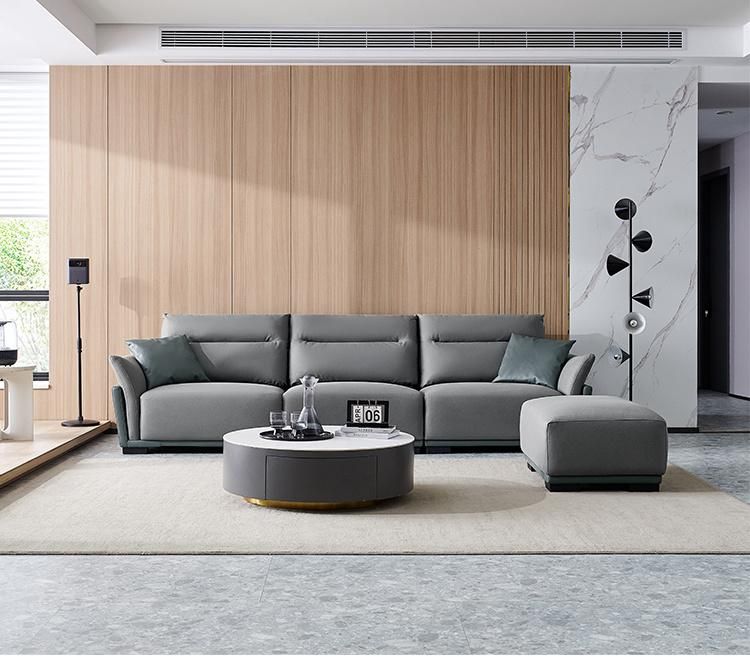 Hot Sale Low Back ISO 8191 Italian Modern Leather Sofa Set Tbs060