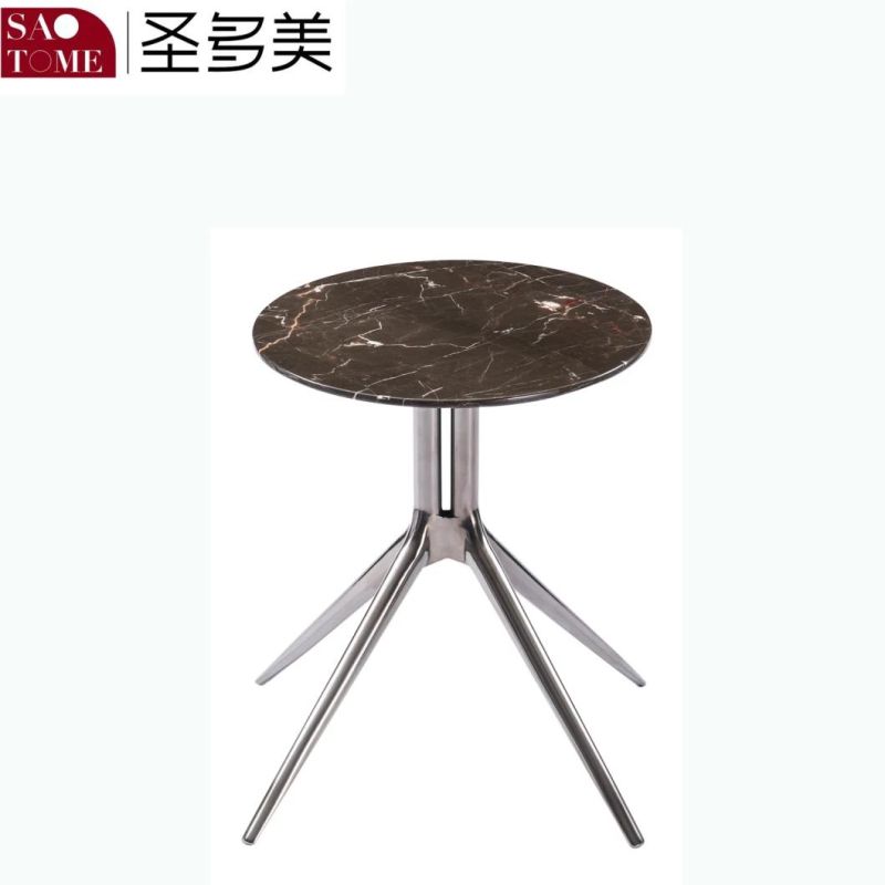 European Style Simple Hotel Family Living Room Rock Plate Elliptic Table