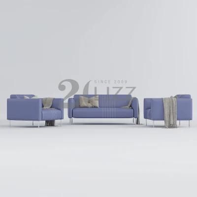 2022 Italian Style Luxury Geniue Leather Sectional Home Living Room Furniture Set Sofa with Metal Legs