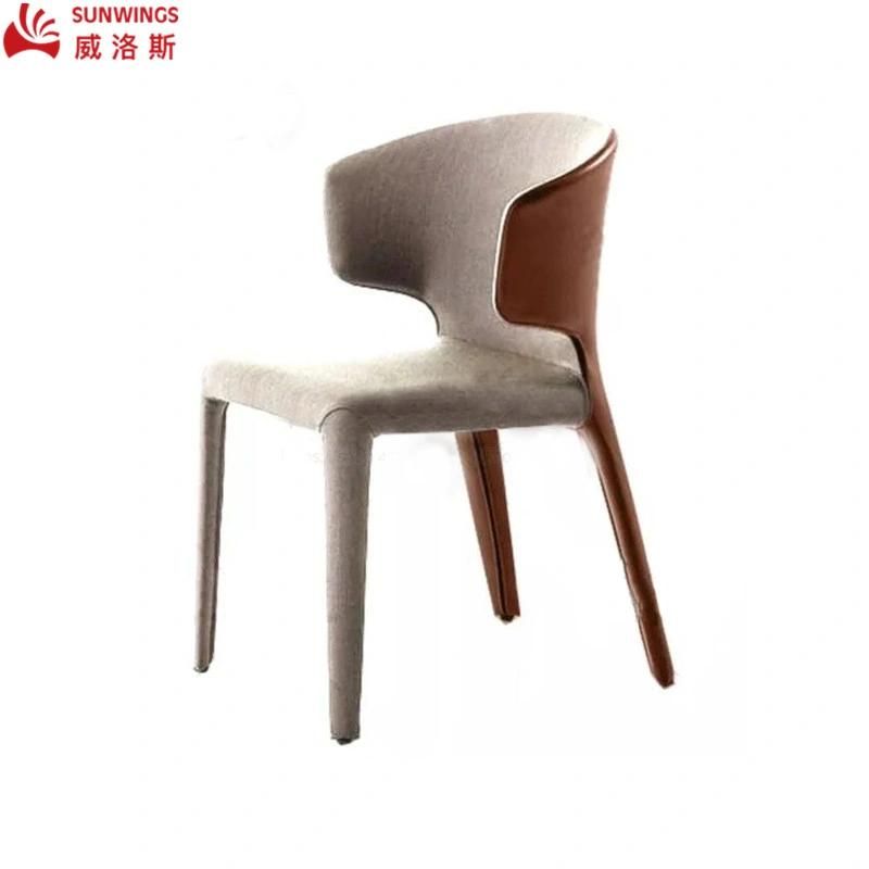 Modern and Simply Design Solid Wood Fabric All - Covered Dining Chair for Living Room