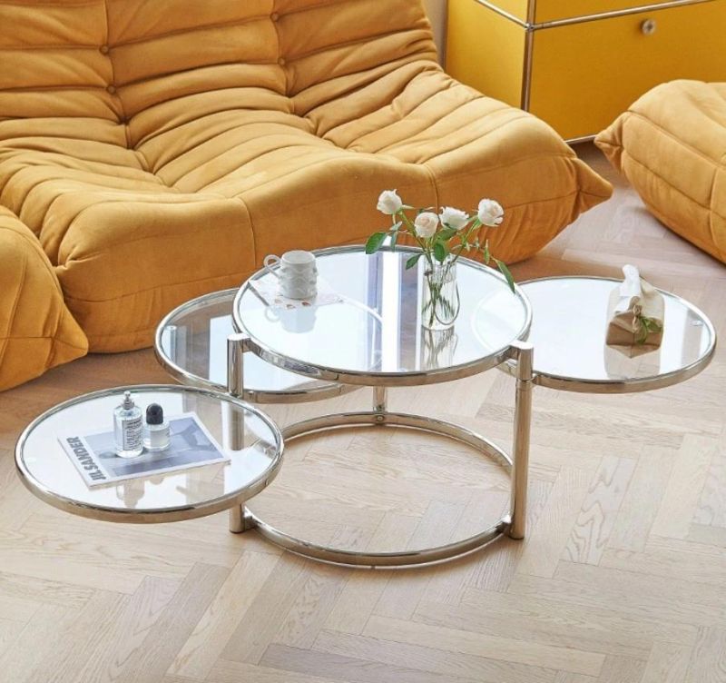 Nordic Small Apartment Light Luxury Creative Stainless Steel Coffee Table