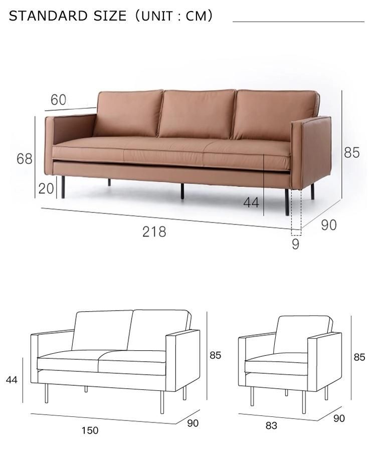 Chesterfield Brown Genuine Leather 3 Seat Sofa for Home