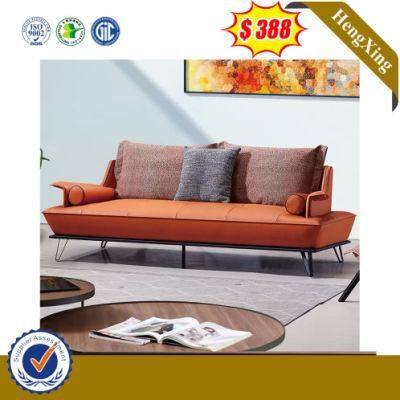 Elegant New Design 3 Seater Sofa PVC Fabric Genuine Leather Metal Sofa