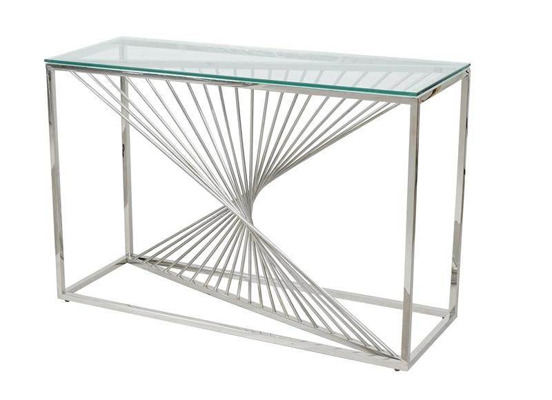 Home Furniture Living Room Sets Luxury Metal Console Modern Mirrored Hallway Table for Sale