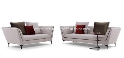 Modern Swedish Style Wing Back Three Seats Lounge Sofa with Cushion