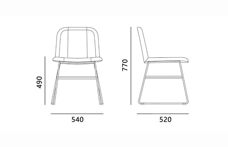 Fashionable Iron Legs Conference Meeting Seat Office Visitor Chair