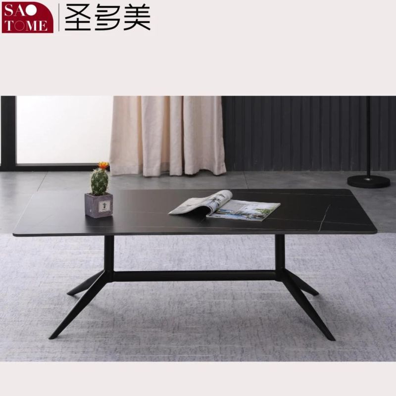 Modern Light Luxury Leisure Furniture Living Room Rectangular Countertop R Angle Craft Coffee Table