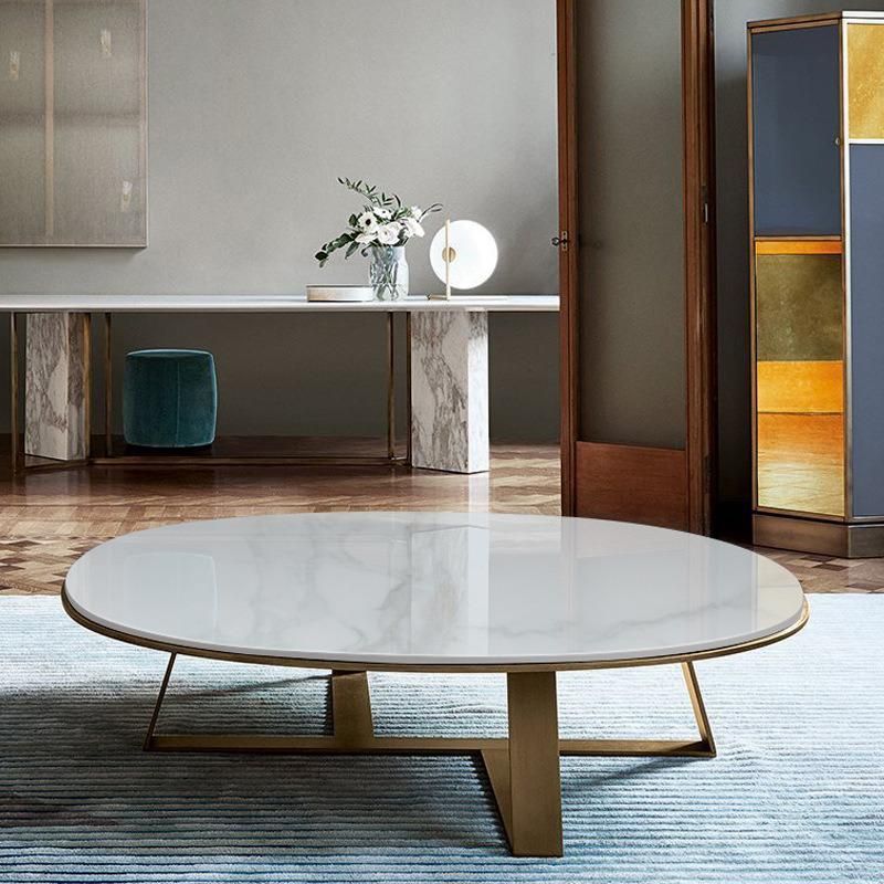 Nordic Marble Coffee Tables Oval Table for Living Room