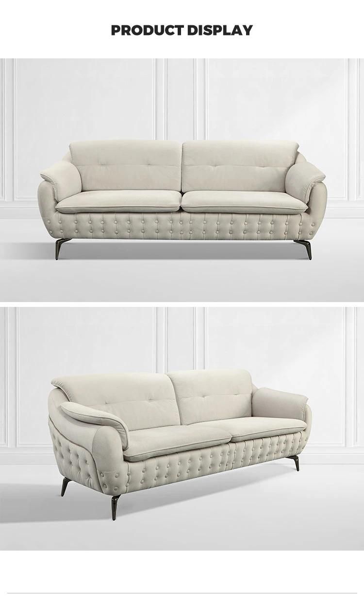 Linsy Modern Couches Luxury Button Fabric Sectional Sofas Jym2177