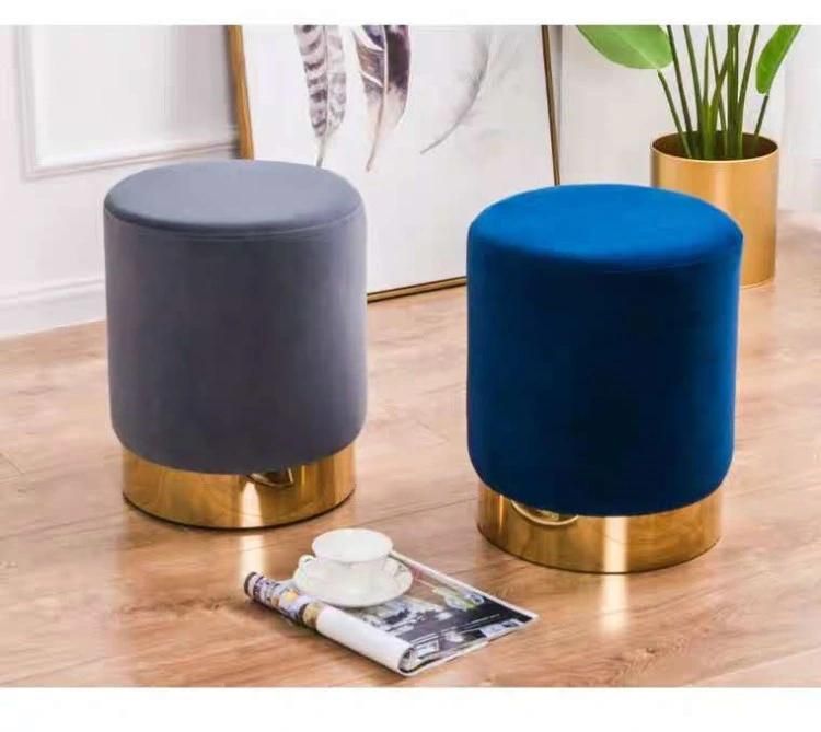 Europe Standard Velvet Pouffe Best Quality Fabric Stool for Living Room Amazon Velvet Ottoman Luxury Velvet Stool for Bedroom