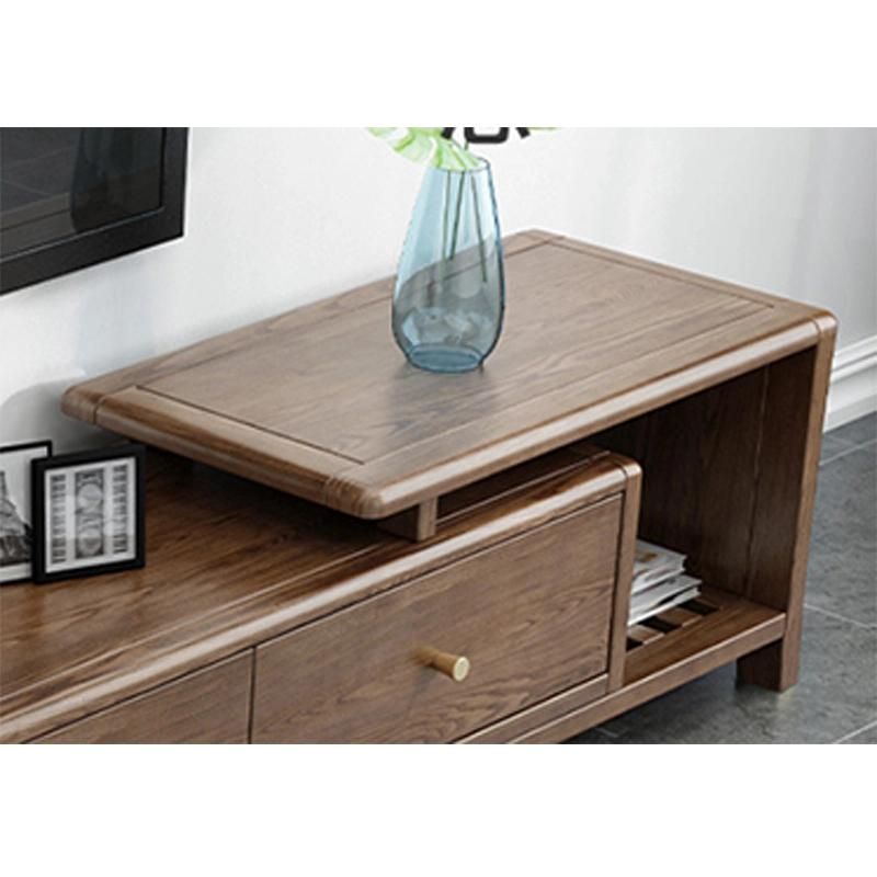 Nordic Light Luxury Solid Wood TV Cabinet Ash Wood Walnut Color Paulownia Combined Base Cabinet Simple Living Room Furniture 0035